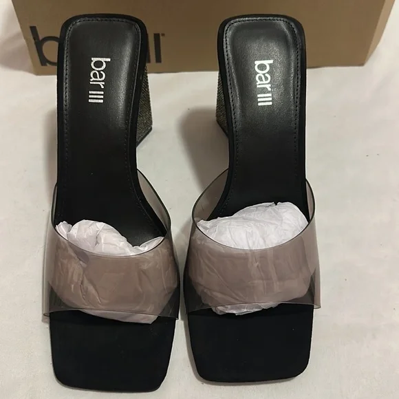 Bar lll Women's Avva Slide Dress Sandals black size 7.5 - Picture 6 of 10
